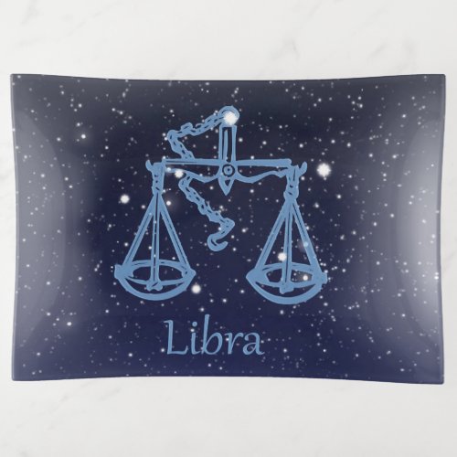 Libra Constellation and Zodiac Sign with Stars Trinket Tray