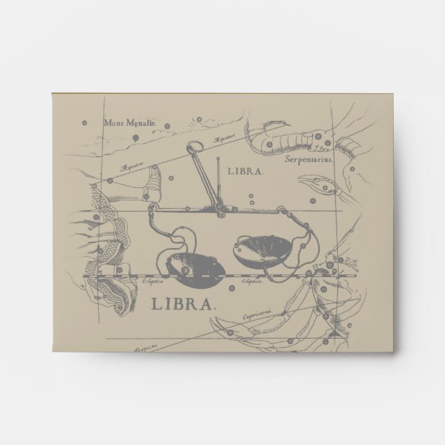 Libra Constellation Hevelius 1690 Decor Envelope (Front)