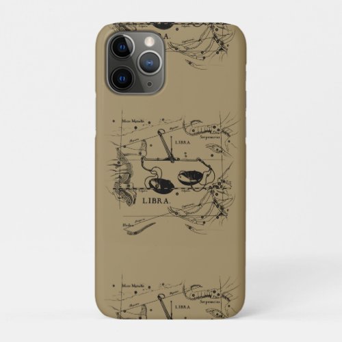 Libra Constellation Map Hevelius 1690 Decor iPhone 11 Pro Case