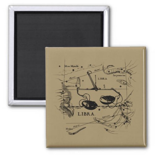 Libra Constellation Map Hevelius 1690 Decor Magnet