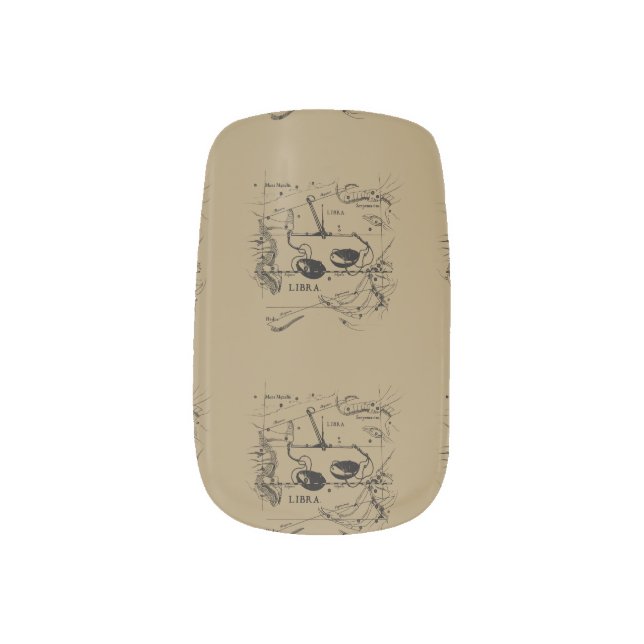 Libra Constellation Map Hevelius 1690 Decor Minx Nail Art (Right Thumb)