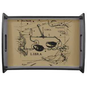 Libra Constellation Map Hevelius 1690 Decor Serving Tray