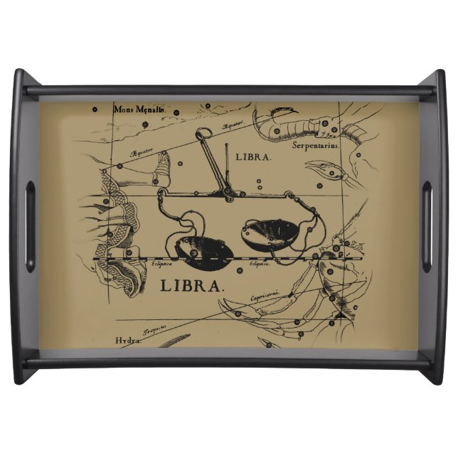 Libra Constellation Map Hevelius 1690 Decor Serving Tray (Front)