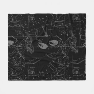 Libra Constellation Map Hevelius 1690 Sept Oct Fleece Blanket