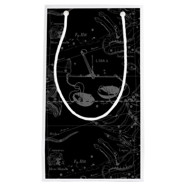 Libra Constellation Map Hevelius 1690 Sept Oct Small Gift Bag (Front)
