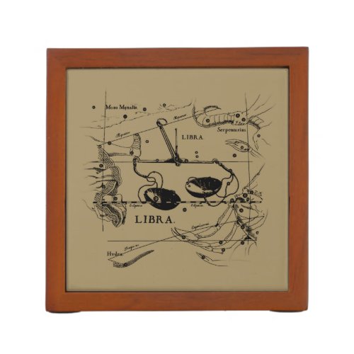 Libra Constellation Map Hevelius circa 1690 Desk Organizer