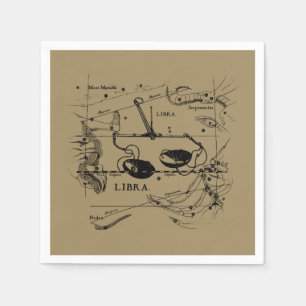 Libra Constellation Map Hevelius circa 1690 Paper Napkins