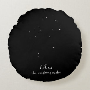 Libra Constellation Round Pillow