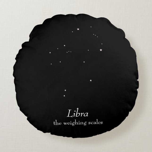Libra Constellation Round Pillow (Front)