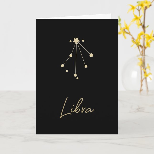 Libra Constellation Zodiac Card (Yellow Flower)