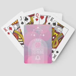 Libra Custom Birthdate - Zodiac - Modern Design Poker Cards