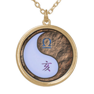 Libra & Earth Boar Gold Plated Necklace