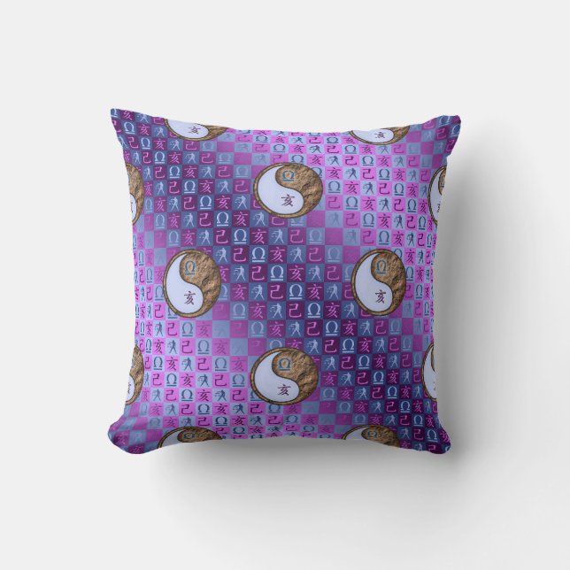 Libra & Earth Boar Throw Pillow (Front)