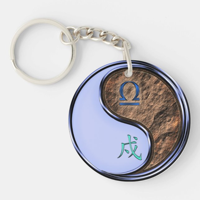 Libra & Earth Dog Keychain (Front)
