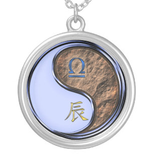 Libra & Earth Dragon Silver Plated Necklace