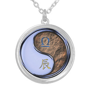 Libra & Earth Dragon Silver Plated Necklace