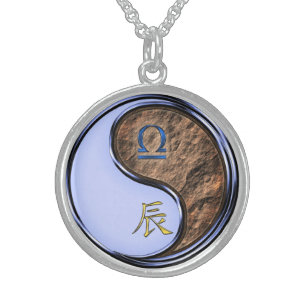 Libra & Earth Dragon Sterling Silver Necklace