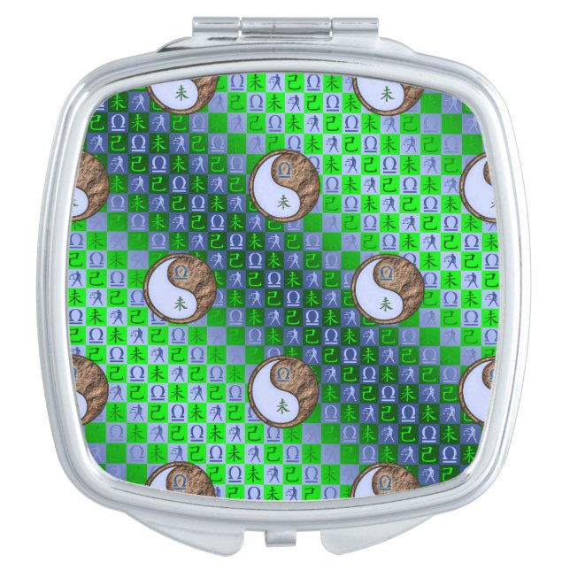 Libra & Earth Goat Compact Mirror (Front)