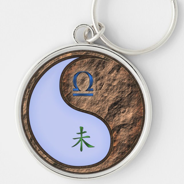 Libra & Earth Goat Keychain (Front)