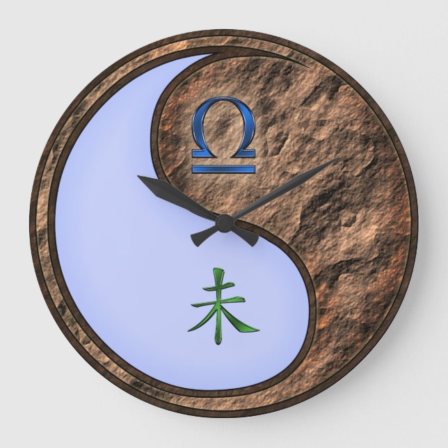 Libra & Earth Goat Large Clock (Front)