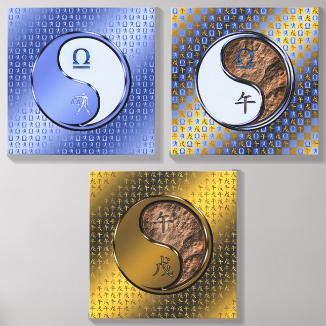 Libra & Earth Horse Canvas Photo Tile (Front Set)