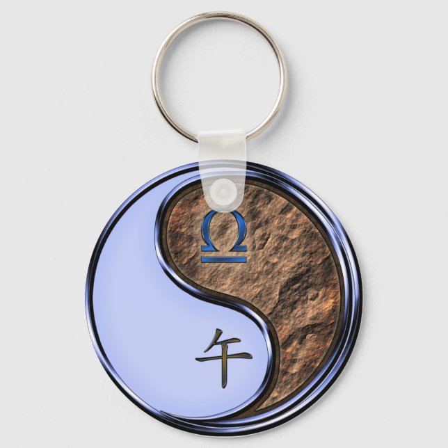 Libra & Earth Horse Keychain (Front)