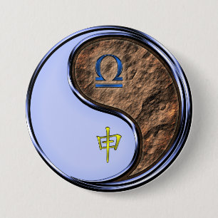 Libra & Earth Monkey Button