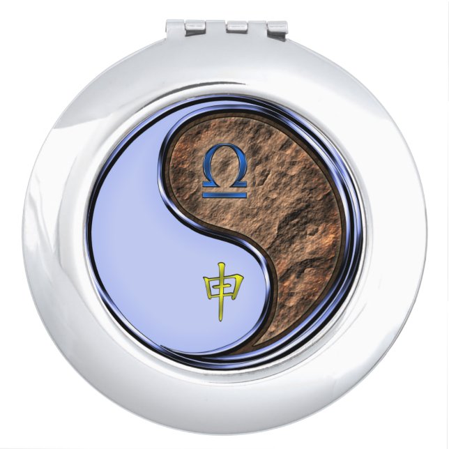 Libra & Earth Monkey Compact Mirror (Front)
