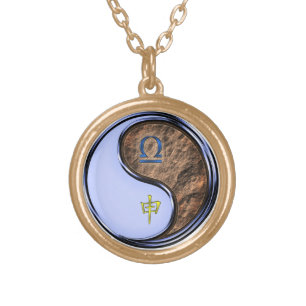 Libra & Earth Monkey Gold Plated Necklace