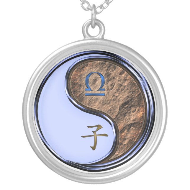 Libra & Earth Rat Silver Plated Necklace (Front)