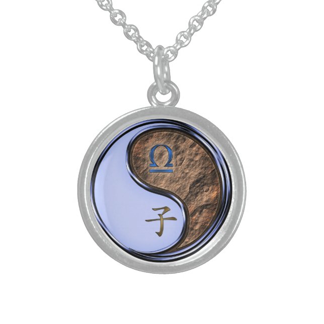 Libra & Earth Rat Sterling Silver Necklace (Front)