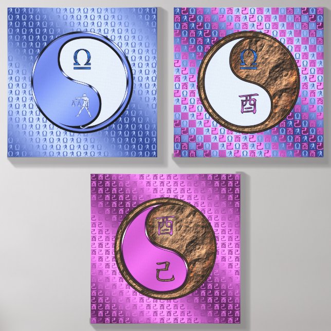 Libra & Earth Rooster Canvas Photo Tile (Front Set)