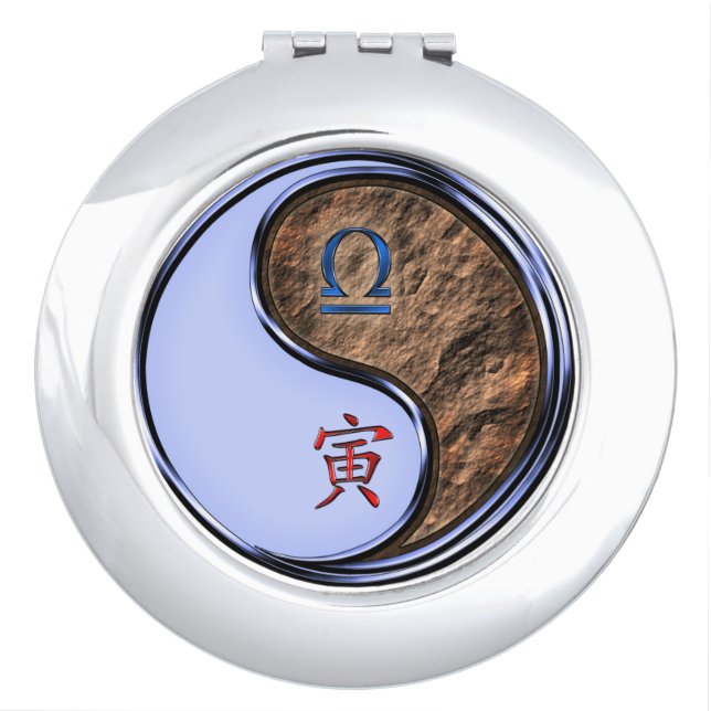 Libra & Earth Tiger Compact Mirror (Front)