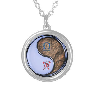 Libra & Earth Tiger Silver Plated Necklace
