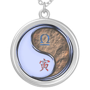 Libra & Earth Tiger Silver Plated Necklace
