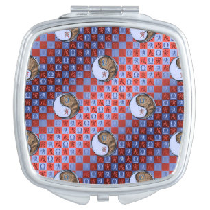 Libra & Earth TIger Throw Pillow Compact Mirror