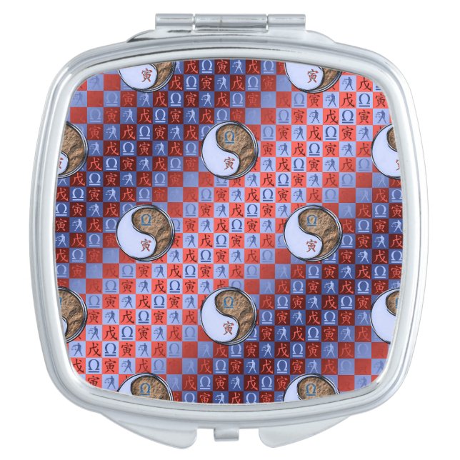 Libra & Earth TIger Throw Pillow Compact Mirror (Front)