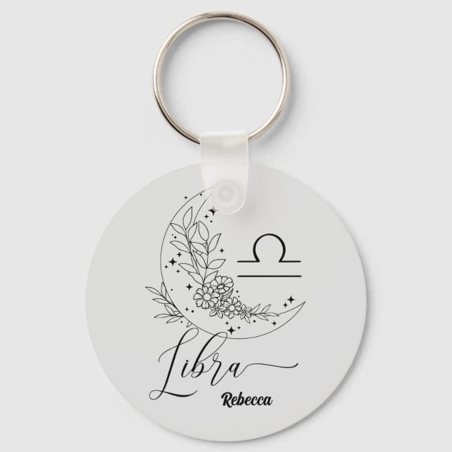 Libra Elegant - Personalize Chain Key Ring (Front)