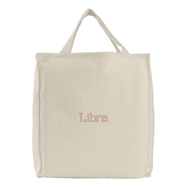 LIBRA EMBROIDERED TOTE BAG (Front)