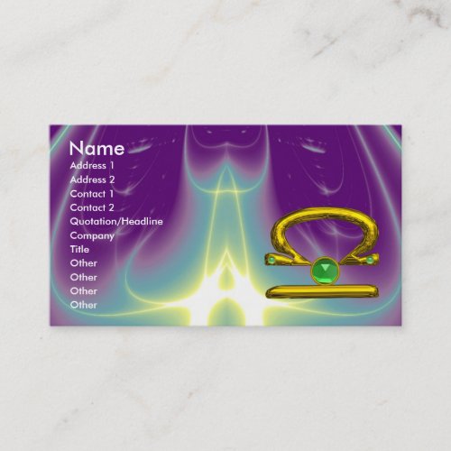 LIBRA   Emerald bright vibrant yellow black green Business Card