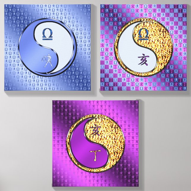Libra & Fire Boar Canvas Photo Tile (Front Set)