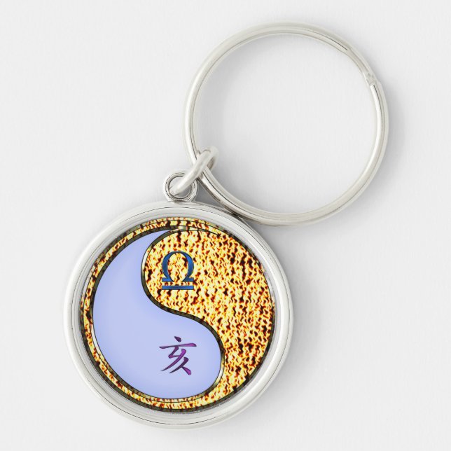 Libra & Fire Boar Keychain (Front)