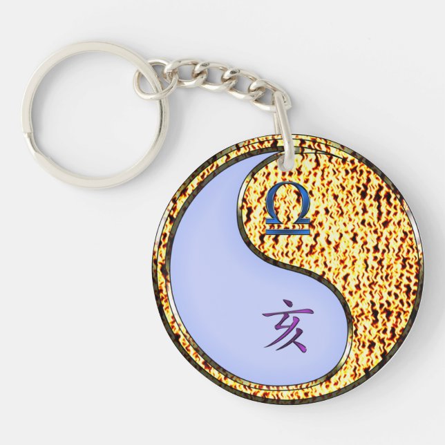 Libra & Fire Boar Keychain (Front)