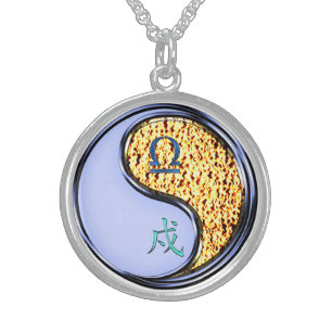 Libra & Fire Dog Sterling Silver Necklace