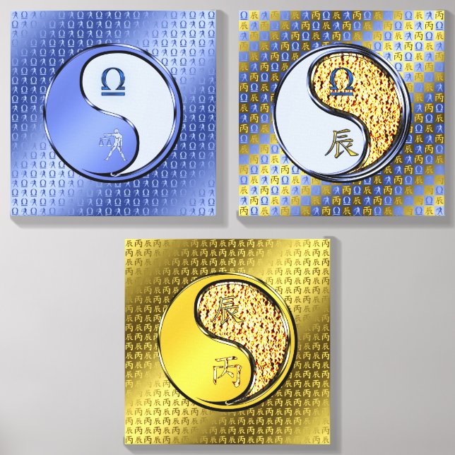 Libra & Fire Dragon Canvas Photo Tile (Front Set)