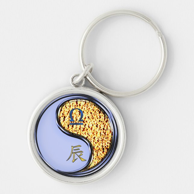 Libra & Fire Dragon Keychain (Front)