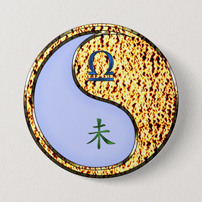 Libra & Fire Goat Button (Front)