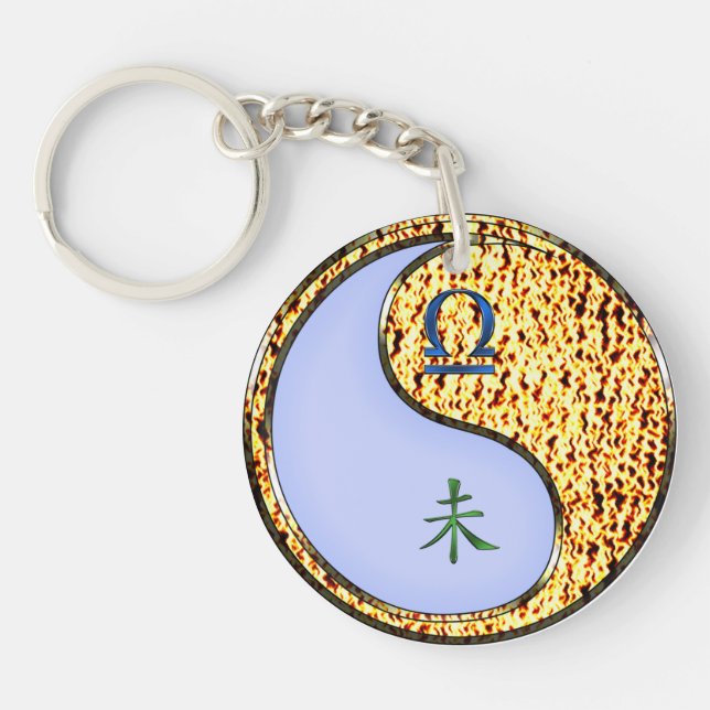 Libra & Fire Goat Keychain (Front)