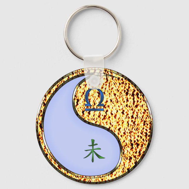 Libra & Fire Goat Keychain (Front)