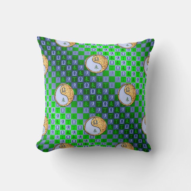 Libra & Fire Goat Throw Pillow (Front)